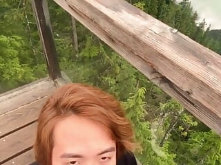 Amazing View on This Mountain, What Better Way to Enjoy It Than with a Cute Asian Boy Sucking Your Dick