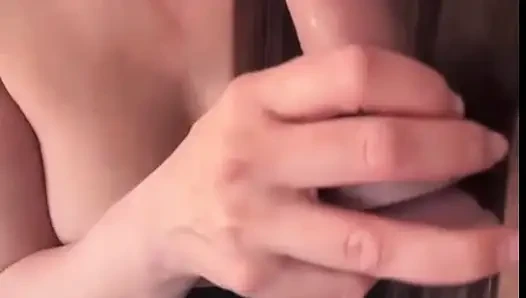 My big-boobed stepmom sucks a big dildo