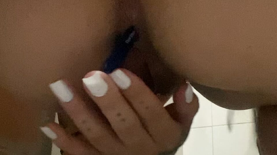 Girl playing with anus