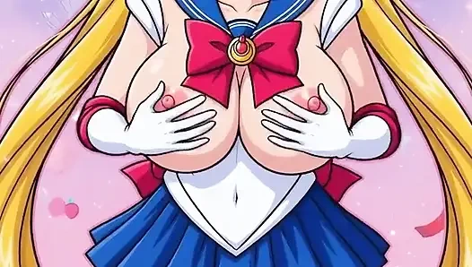 Sailor Moon Shaking Her Tight Bald Ass Pussy