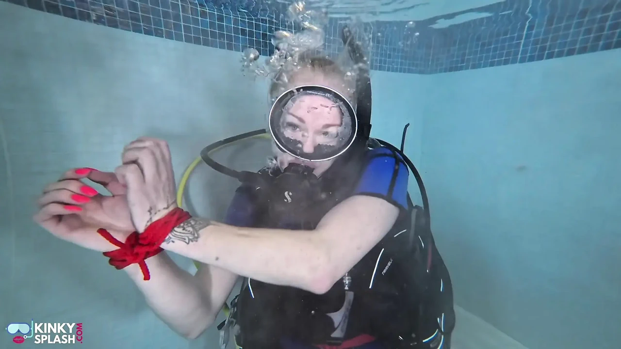 Bound Beneath the Surface - Scuba Tease & Rope Play in Vintage Wetsuit