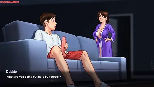 Summertime Saga Part 30 By DarkCookie - MILF Landlady Sucks His Huge Cock and Gives Him a Nice Foot job