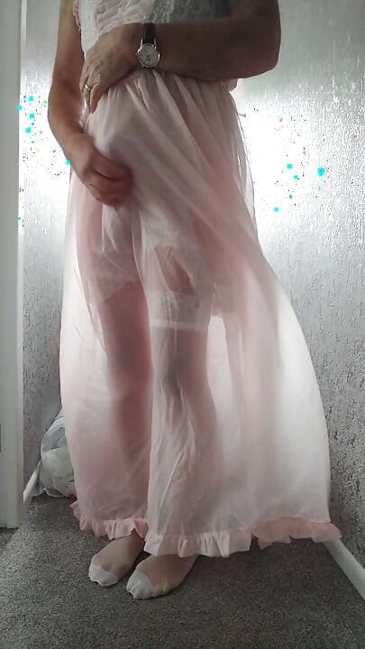Trying on my transparent lingerie and nighties