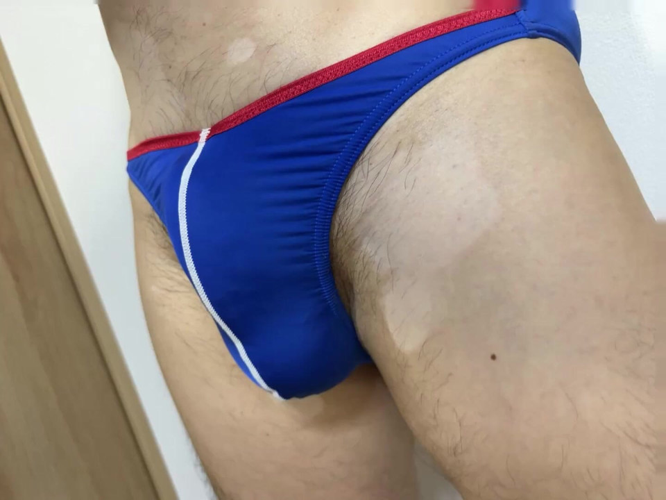 white line Blue  panty