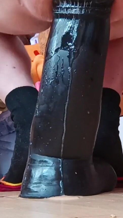 Key moment from "Extreme anal stretching with a giant dildo"