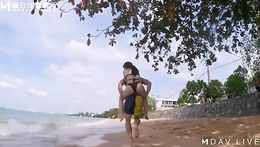 Md-0190-5 aku su chang, aku kembali / bab baju renang / eksposur pantai bermain dengan payudara besar putih salju