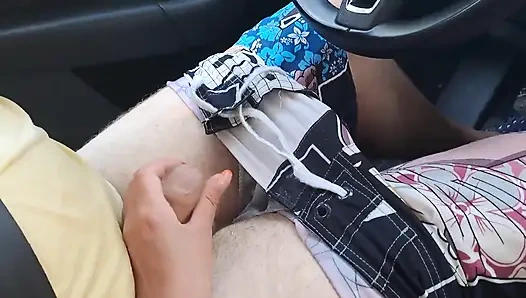 Public Car Handjob From Young Emma While We Drive in Forest Road