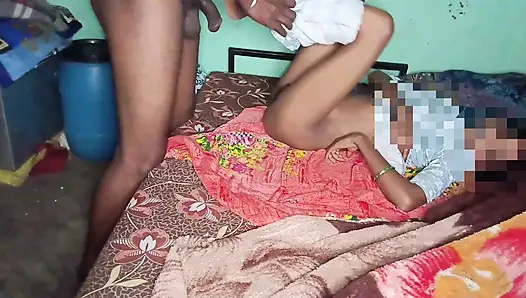 Calling the stepsister and her in the bedroom vigorously.