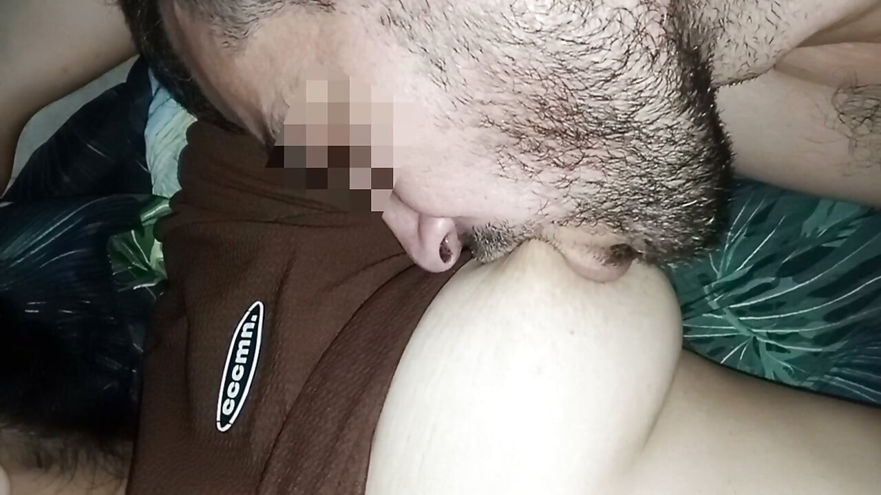 My husband gets very happy when I let him suck my big natural tits all day long