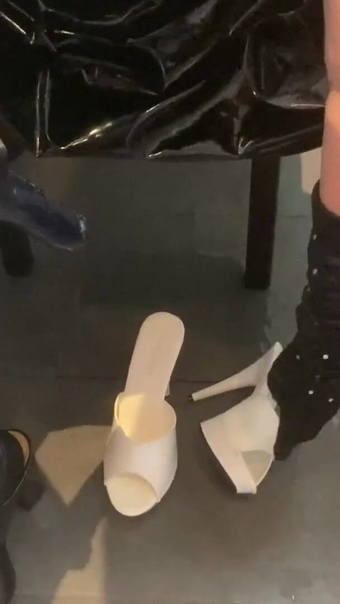 Piss and Cum on White Mules by User Request | Clip 1