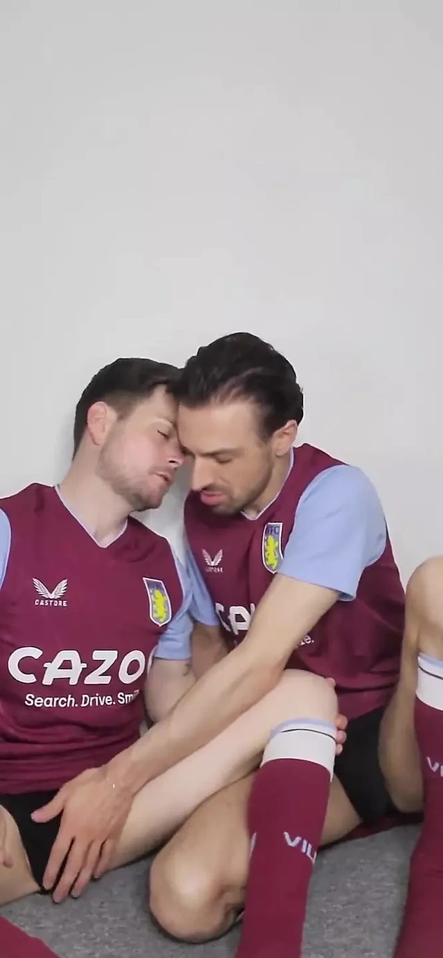 British Footy Studs Snog in Villa Kit Until They Get Fucking Jaw Ache