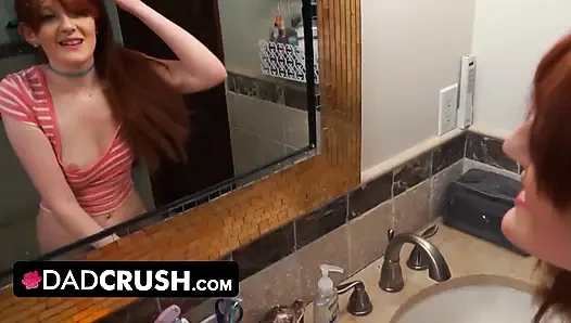 DadCrush - petite innocent redhead stepdaughter gets surprised by her stepdad's cock in the bathroom