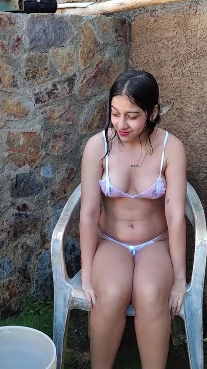 Memorable moment from "Jasmine wears see through clothes and gets wet"