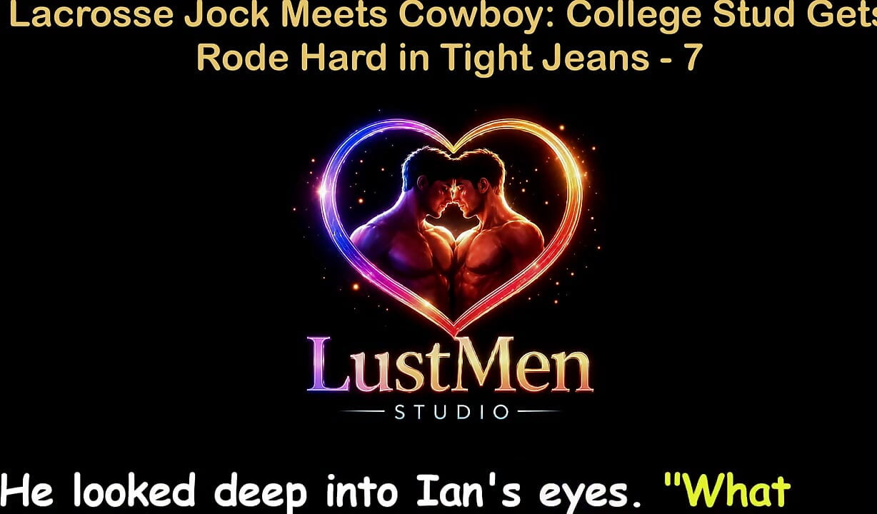 Historia de sexo gay en audio inglés - Lacrosse Jock se encuentra con el semental vaquero de la universidad se monta duro en jeans ajustados - parte 7