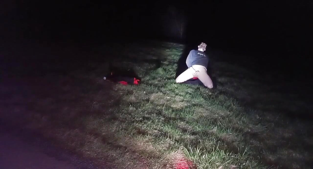 I Strip and Jerk off Outside at Night