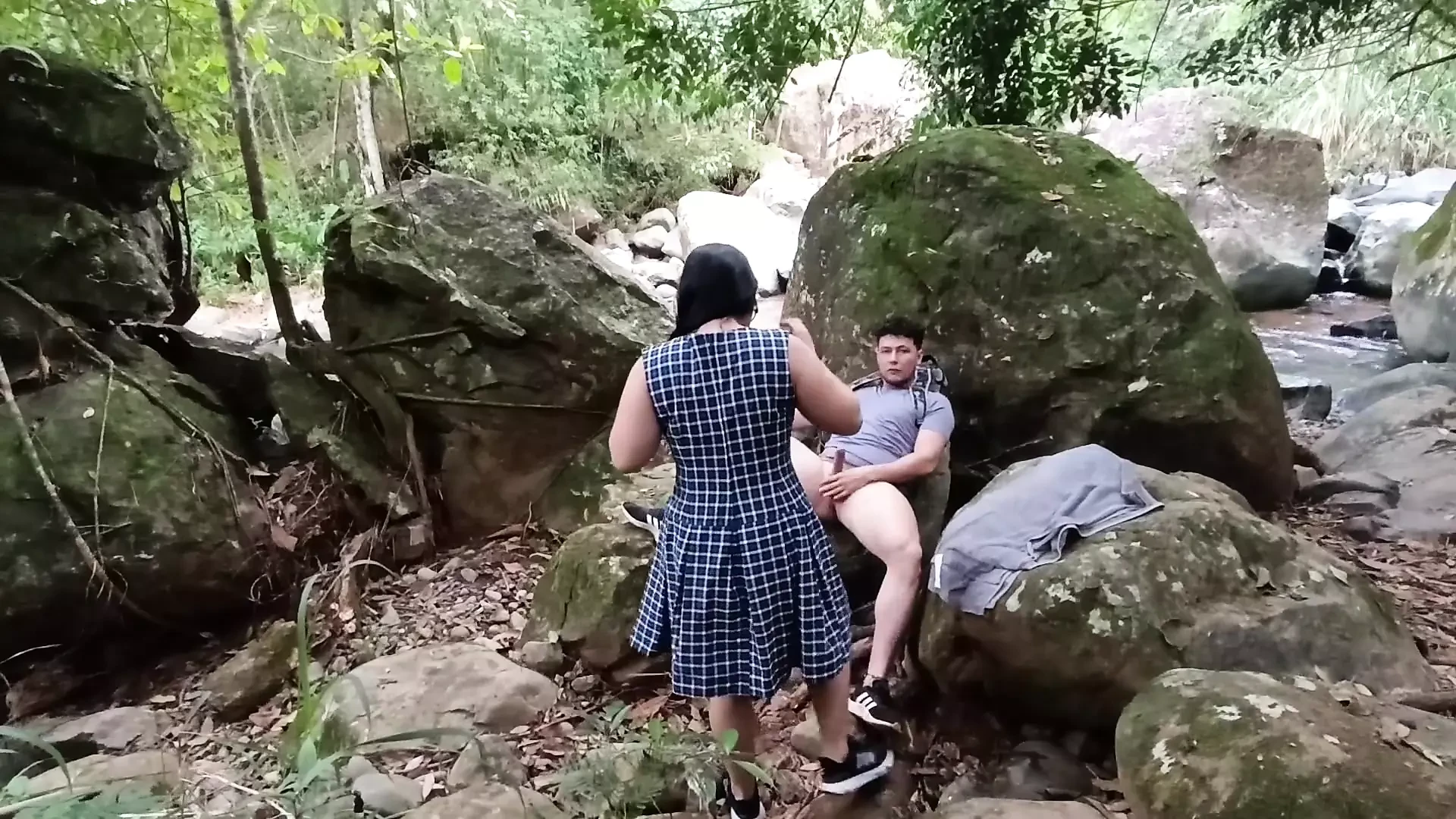 Girl Lets Her Teacher Fuck Her in the Woods After College. She Is Very Accommodating and Lets Him Record It