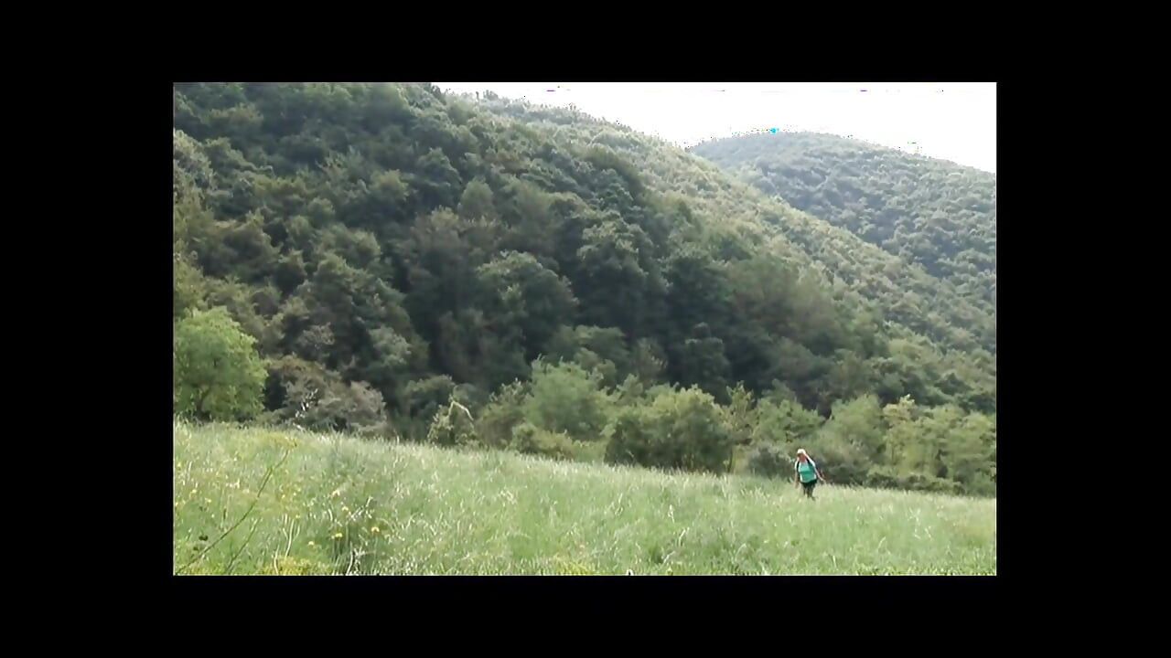 BBW MILF Caught Pissing in the Woods by a Young Man with a Hard Cock