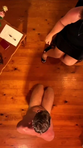 Thrilling moment from "Dominatrix Mistress April - Get away with slave"