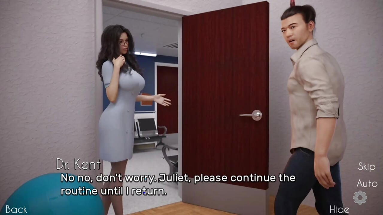 Accidently step into bathroom while stepsis was inside