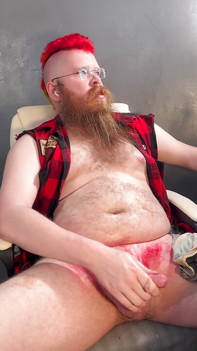 Looking at porn and enjoying a good long jerk
