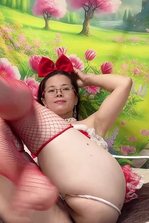 Hana in Red Outfit Cute Sexy