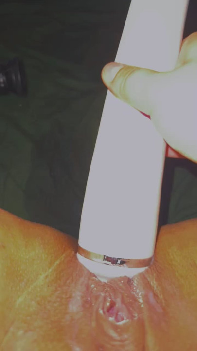 Pushing vibration out of my small slutty pussy