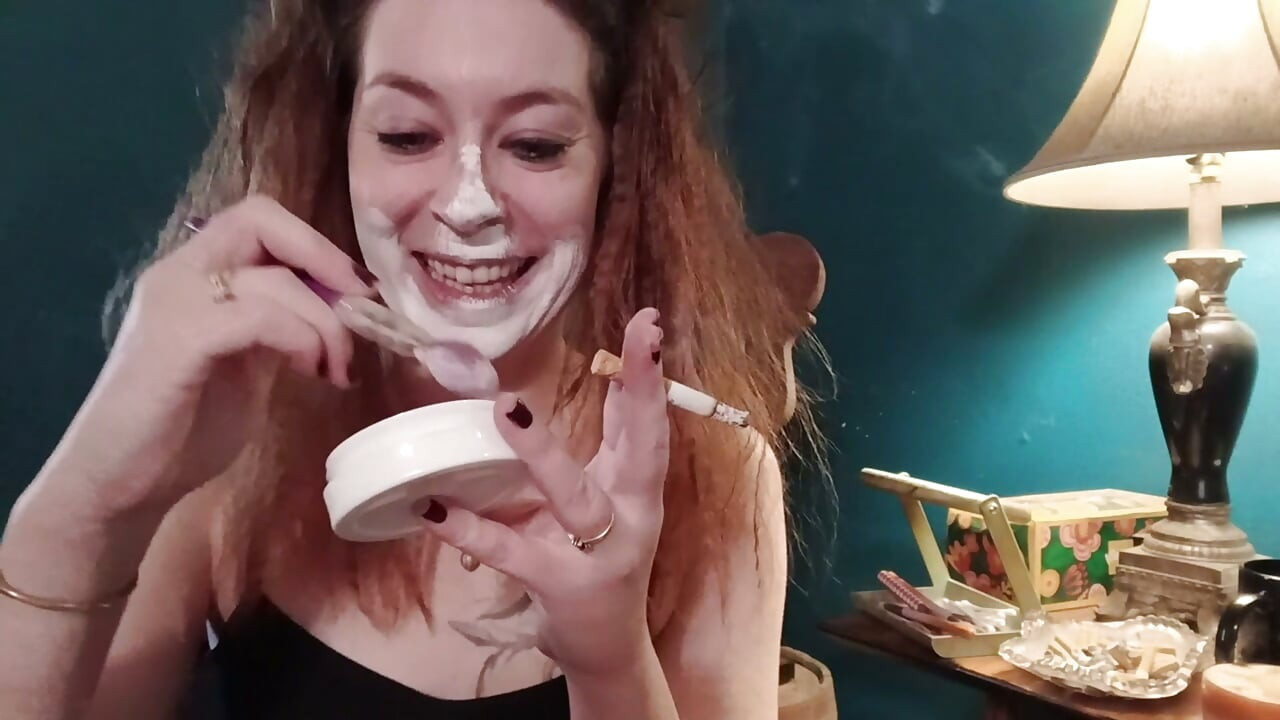 Clown makeup and smoking fetish