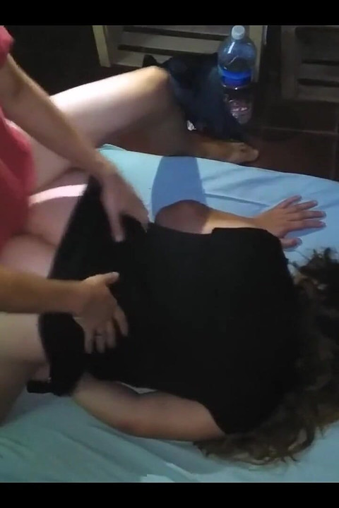 Guy in Red Shirt Fucks Girl in Black Dress Doggystyle