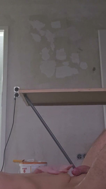 Showering on the construction site Part 4 Pissing Mastubating with cumshot down | Clip 1