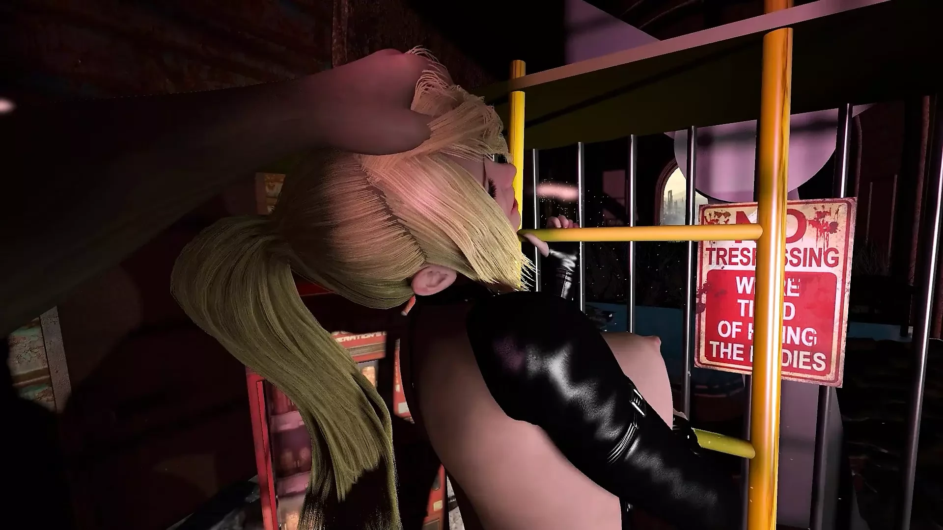 Samus'un merdivende ve misyoner pozisyonunda sikişiyor - süper metroid parodisi