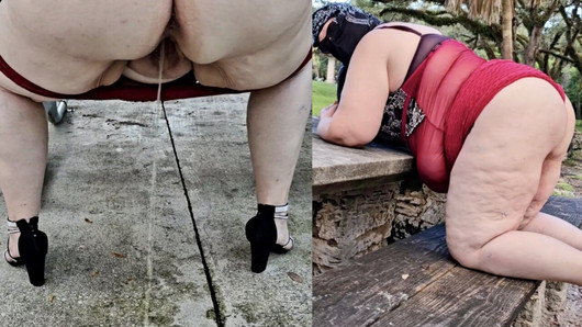 Jamdown26 - grote kont ssbbw moslim milf in een hijab die vroeg in de ochtend wandelingen doet buiten in een openbaar park