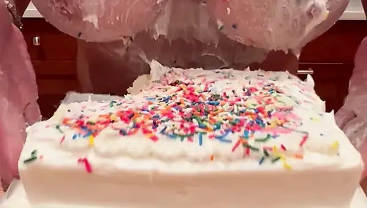 Step mom ruins birthday cake with her huge tits