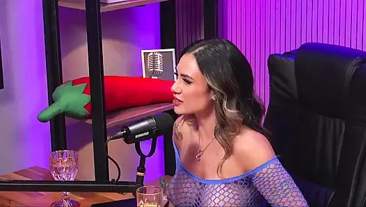 Young Latina with Perfect Body and Curly Hair Giving Dirty Talk