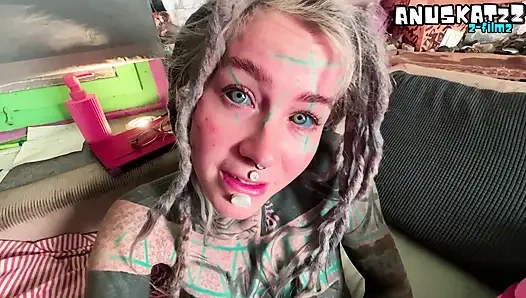 Private apartment fuck - schmutziger sabbernder blowjob zum tropfenden creampie-ende