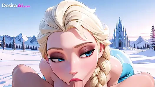 сисек Elsa взрывается в массивном камшоте блондинки в конце! Сгенерированный ИИ