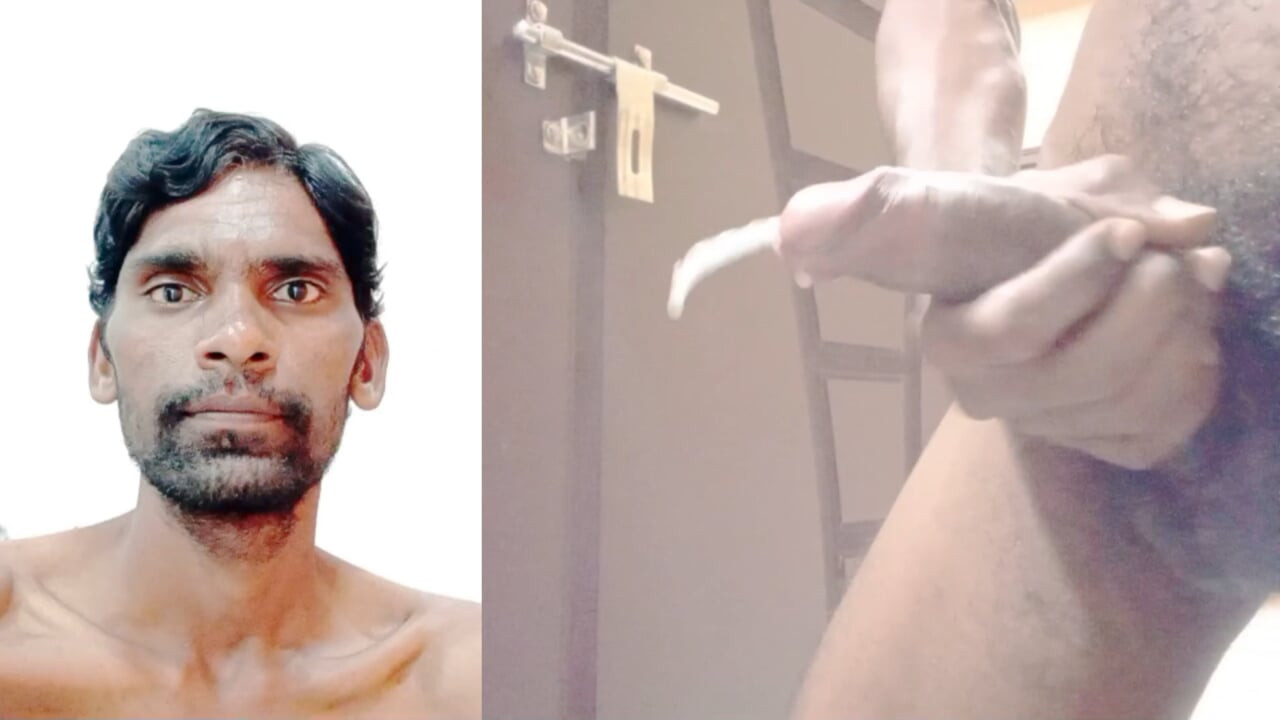 Tour por el hogar de Rajesh, mostrando la casa, masturbándose la polla y corriéndose en el baño