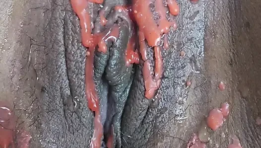 OMG. Putting candle wax on and finger until cum come out , With huge Squirt