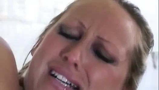 Busty MILF Nurse Masturbates There with Dildo with a Cock and Ass Fucking Her