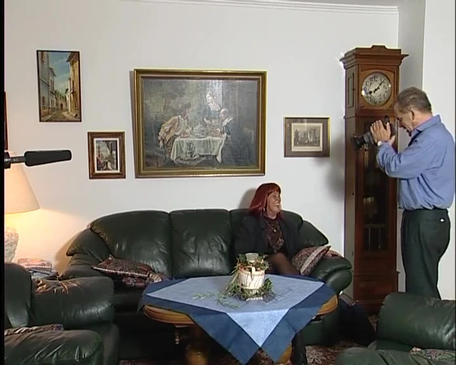 granny opens her thighs and shows her chubby cunt