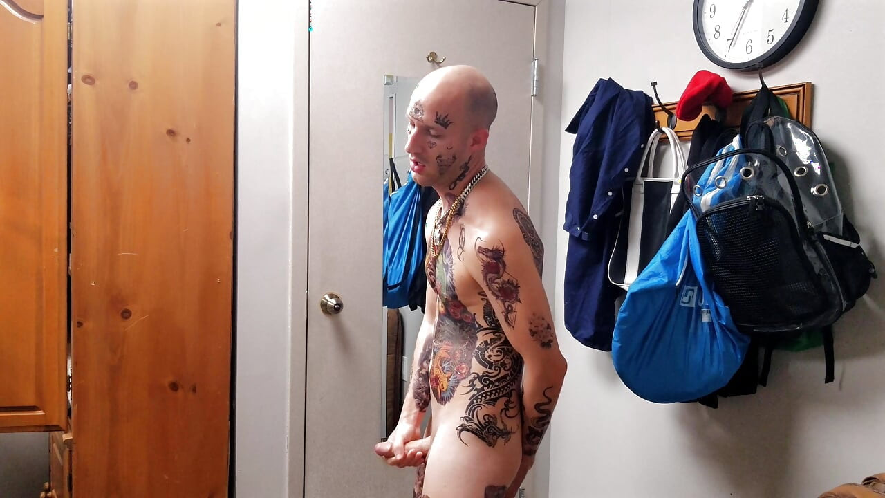 Face Tatted Dildo Fucking