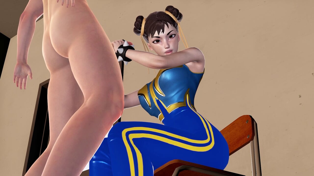 Chun Li in Hot 3D Hentai Brutal Deepthroat Mouth Fuck with Seductive Moans, Footjob Fetish