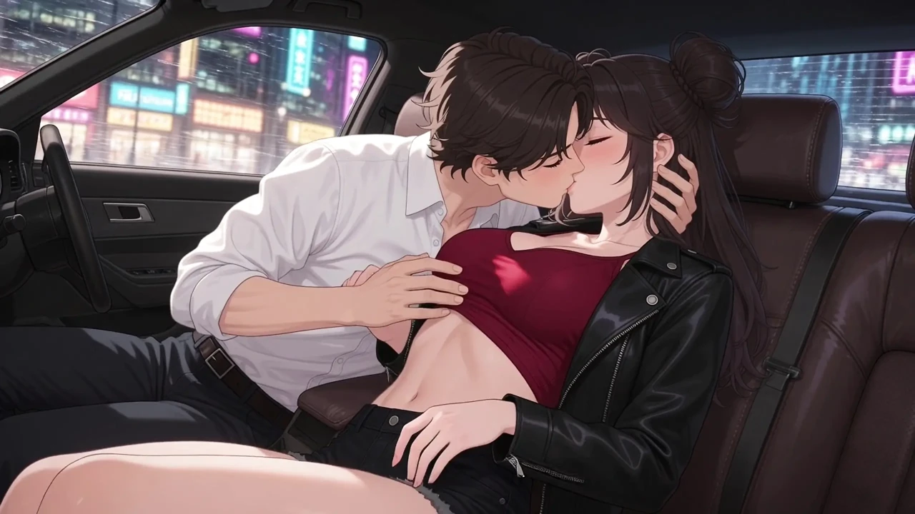 The girl flirted with the taxi driver and he made her feel good