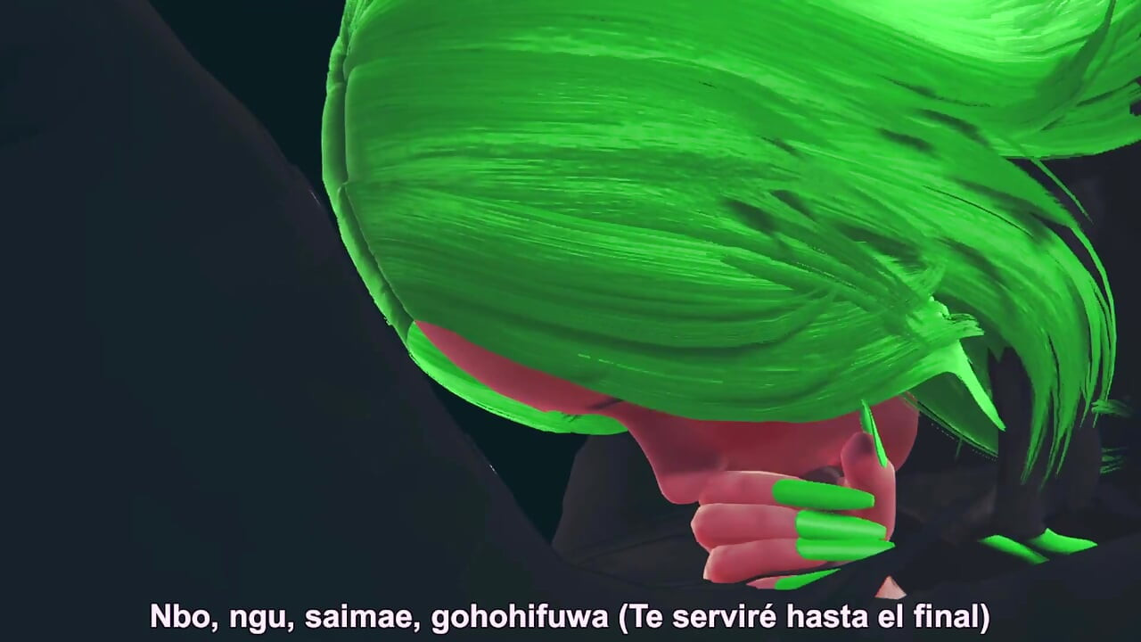 Fata mea sexy cu părul verde b. E. - animație 3D