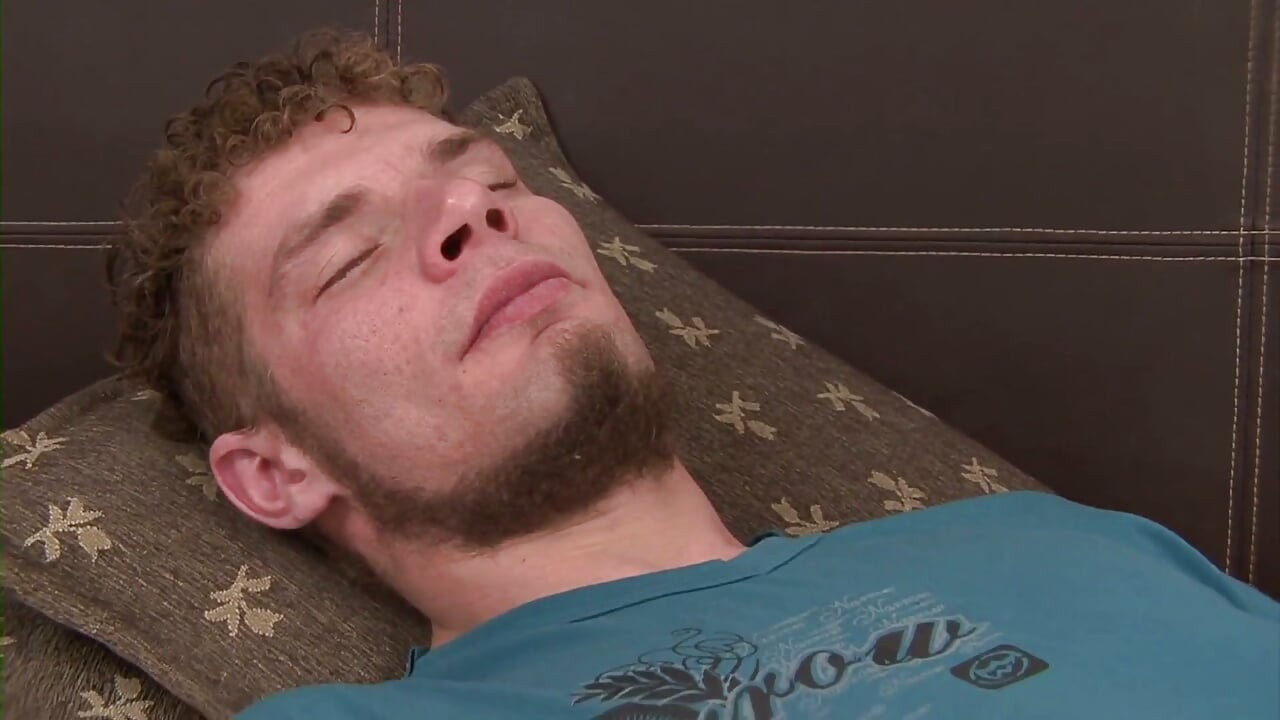 Tattooed white dude strokes his hard dick