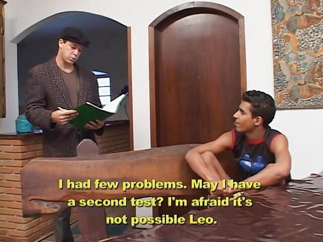 Bad Student Leonardo Carioca Begs His Tutor Allan Santos to Rewrite His Math Test