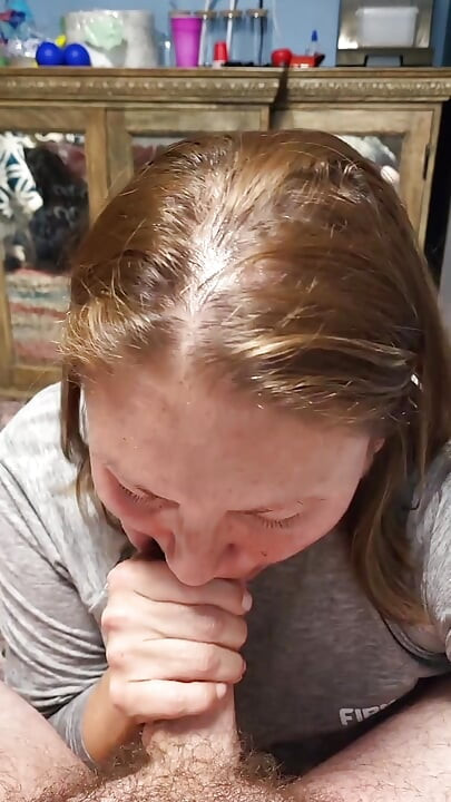 Dirty talking milf while sucking cock talks about why she likes sucking dick and how she wants guys lined up to for a blowjob