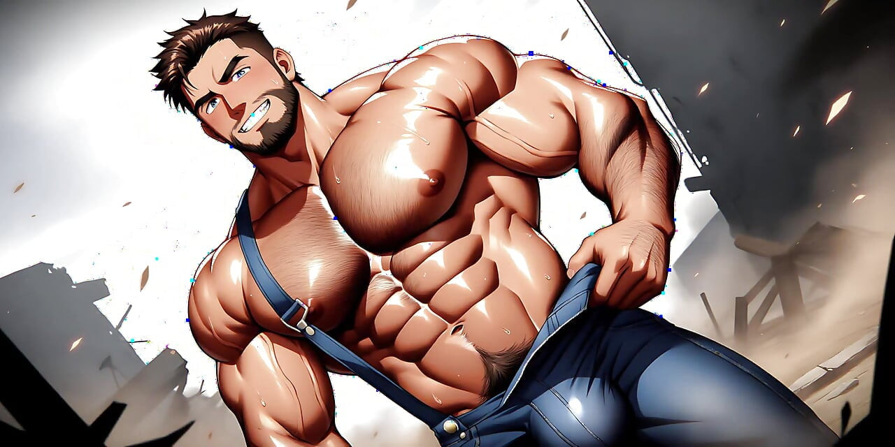 Hunks dengan bonjolan mengusik besar