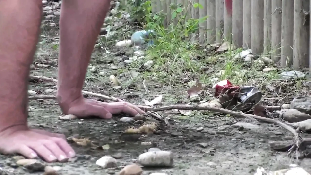 Teen plays outside with her pet... play!