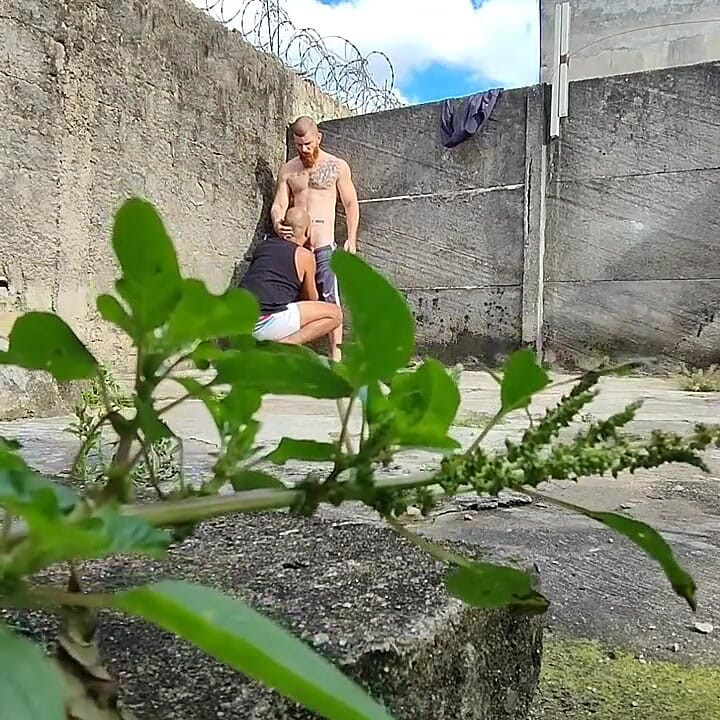 森の中のカメラが二人の異性愛者がセックスしている様子を撮影している