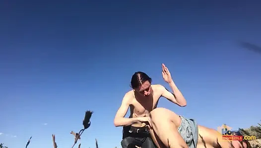 Sweet Young Pussy in the Open Desert